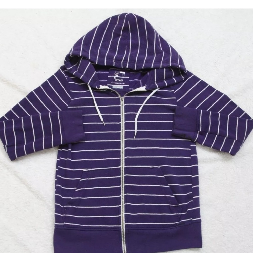 Purple Striped Hooded Sweatshirt | On The Byas